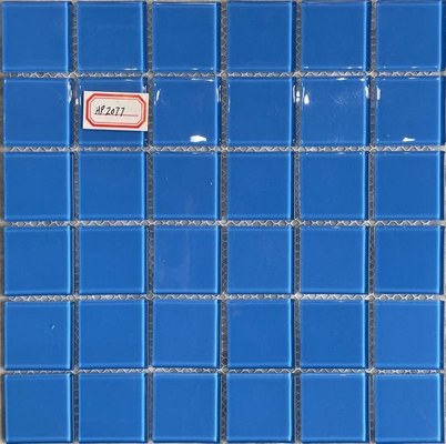 購入 48x48mm 青色ガラスモザイクタイル プール用 300x300mm オンライン製造
