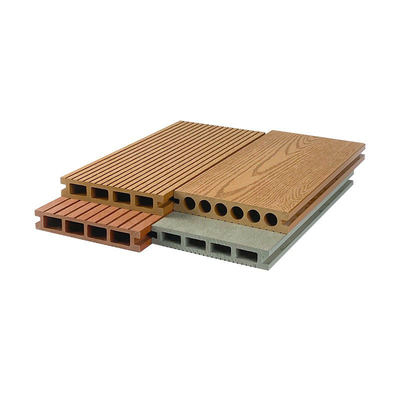 購入 152x23mm WPCのDecking板建築材料のための外部の床板は円形の穴の床の板をくり抜く オンライン製造