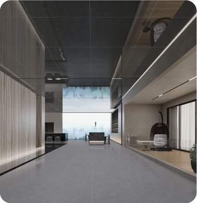 購入 深灰色 600x1200mm 抗菌タイルと外面床 オフィスとプロジェクトのための古代の柔らかいガラスのポルセランタイル オンライン製造
