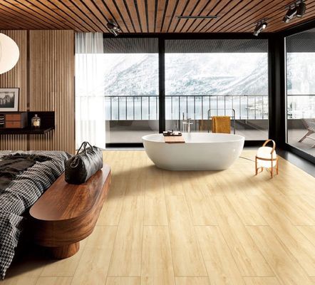 購入 AAAグレード木製磁器タイル 250x1500mm ブラウンイエロークレイ オンライン製造