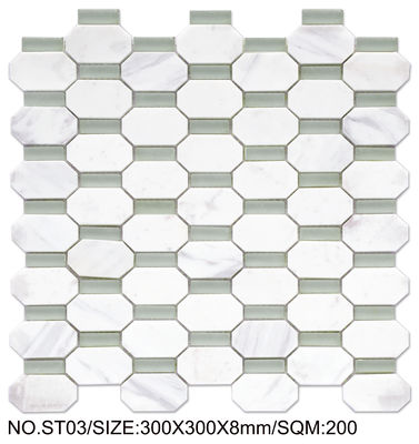 購入 燃焼石 白 300x300mm 天然石 モザイク 改造 プール オンライン製造
