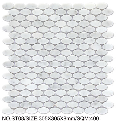 購入 ダイニングルームとオフィス用の白とライトグリーンの耐火レンガ305x305mm天然石モザイク オンライン製造