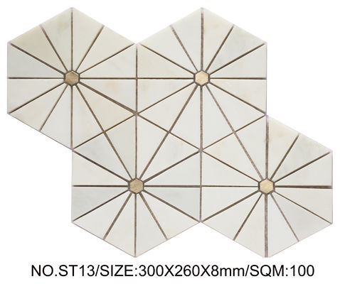 購入 防水 ベージュ 300×260mm 天然石 モザイク 建築用 プール用 オンライン製造