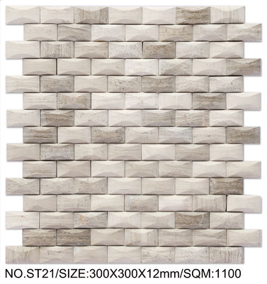 購入 防水 防滑 ベージュ 300×300mm 天然石 モザイク 装飾 建築用 オンライン製造