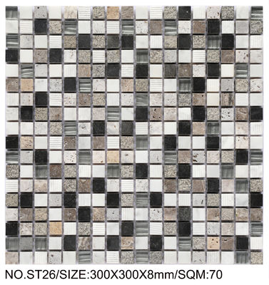 購入 寝室とオフィス向けの、エレガントで耐久性のある正方形300x300mm天然石モザイク オンライン製造
