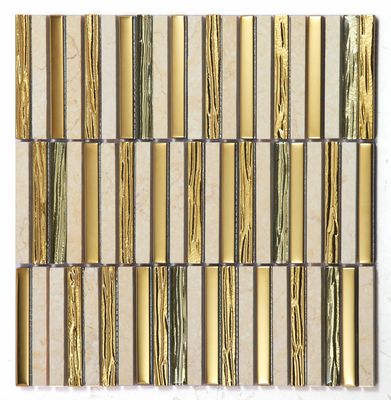 購入 アシド耐性と抗菌性 黄色 282×294mm 天然石 モザイク オフィスと浴室 オンライン製造