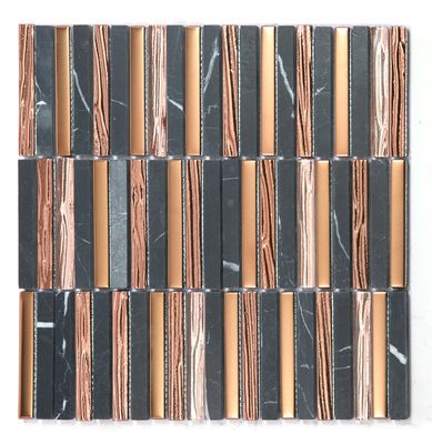購入 オフィスとリビングルーム用の耐久性のある282x294mmインテリア壁天然石モザイク オンライン製造