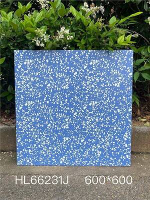 購入 防水ブルー600x600mm屋内床テラゾーセラミックタイル（浴室用） オンライン製造