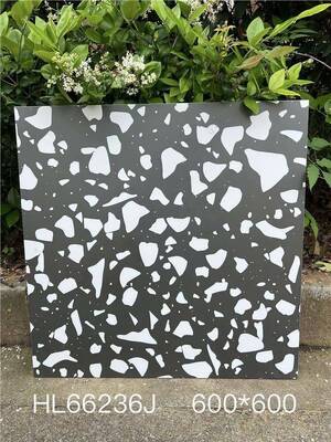 購入 AAA級と防滑 黒 600x600mm 室内床 テラゾ 陶板 オフィス用 オンライン製造