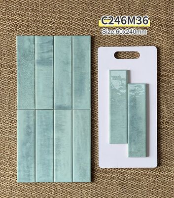 買う エコフレンドリー クリーム ホワイト ブルー グレー エレガント アンド レトロ 60x240mm 厚さ 9mm 輝く 装飾壁タイル ダイニングルームとプロジェクト オンライン製造