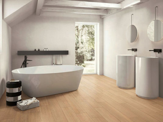 購入 ベージュ木の穀物ポルセランタイル 150x900mm 0.05%吸収 オンライン製造