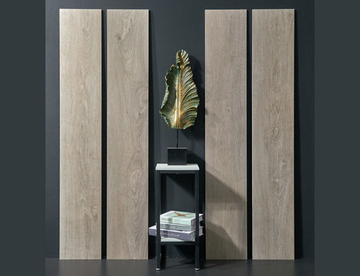 購入 グレー木目調磁器質タイル 250x1500mm 矯正エッジ マット オンライン製造