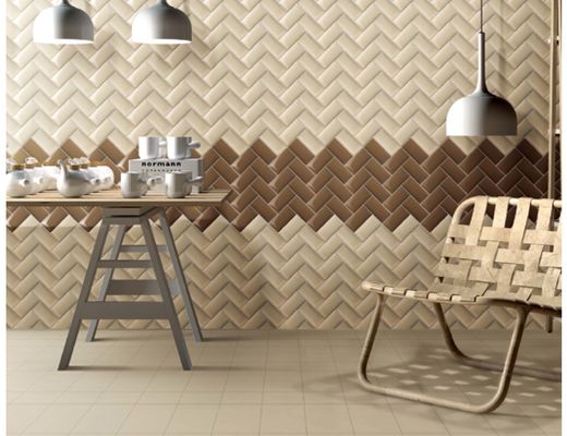 購入 75x150mm 面取り加工 3Dインクジェット印刷 セラミック壁タイル オンライン製造