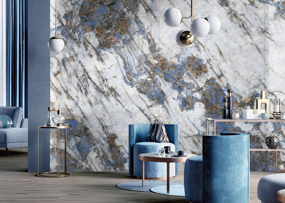 購入 青い焼結石ピーコック スラブ 1200x2400mm 壁装飾 オンライン製造