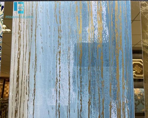 購入 600x600mm 滑り止め ブルーゴールドライン 磁器床タイル オンライン製造