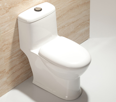 デュアルフラッシュ3L/6L付き白セラミック一体型トイレ