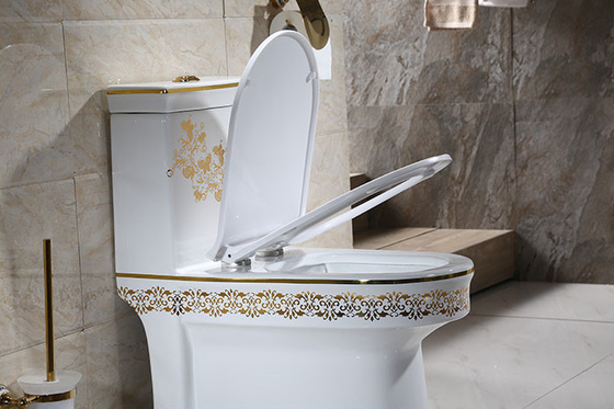 金色の模様のある質感の一体型トイレ 3年保証