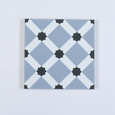 青いセラミック素朴なタイル 20x20cm 粘土 屋内床