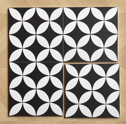 黒と白 20x20cm 室内床と壁のためのセラミック・ラスティック・タイル