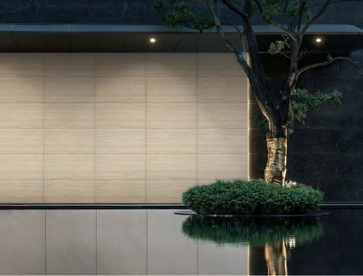 石灰岩 淡黄色 マット アンティーク カーテン 壁 ポルセラン タイル 600×1200mm 庭