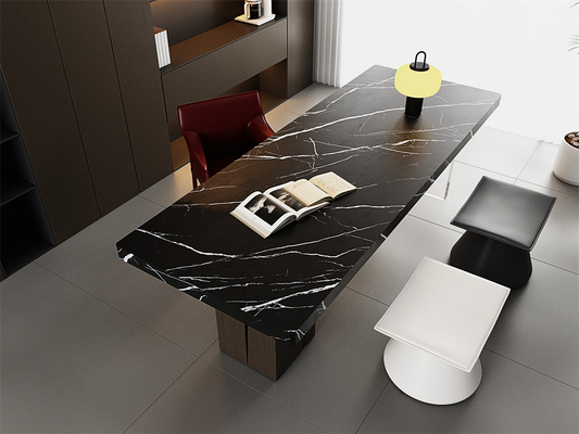 マット 1420x2700mm ブラック シンテレストーン スラブ リビングルームとカウンターテーブル