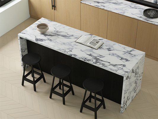 白 1600x3200mm 磨き グラス ポルセラン シンター 石板 防酸用 オフィス用