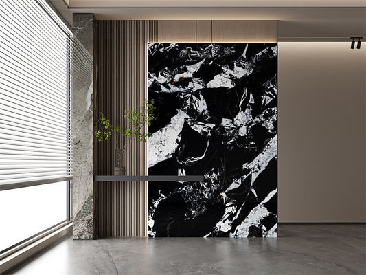 1600x3200mm 黒色マット シンターストーンスラブ オフィス壁用