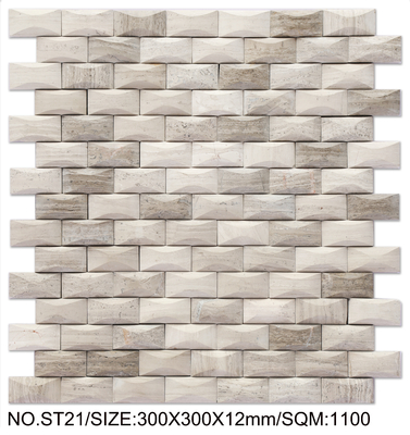 防水 防滑 ベージュ 300×300mm 天然石 モザイク 装飾 建築用