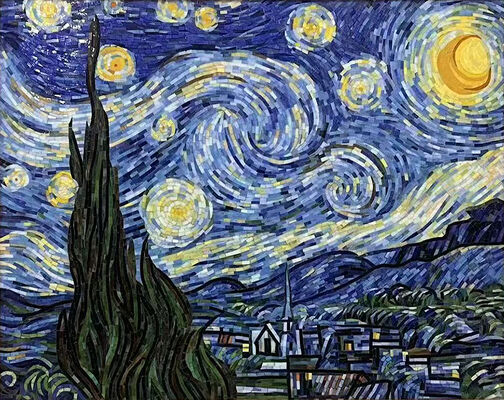 オフィスと浴室のための青い素晴らしいアート 壁ガラスモザイク