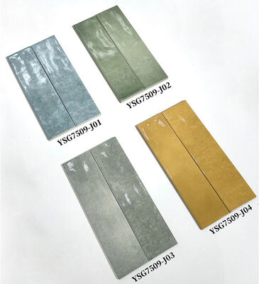 オフィス・バスルーム用 防水 青 75x300mm 光沢 セラミック壁タイル