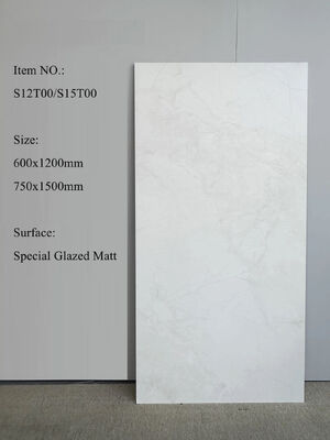 耐久性 ベージュ カララ トラベルチン 特殊 グラス マット ポルセラン タイル 600x1200mm 建築・改修用