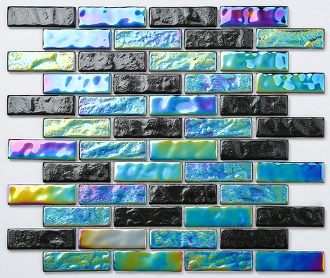 青白い光り輝く粘土モザイクタイル 300x300mm AAAグレード