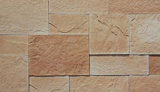 オレンジ ベージュ人工的な培養された石造りの煉瓦セメントの城の石