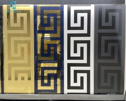 回廊の金の表面の艶をかけられた磁器の床タイル 300x600mm の贅沢な建物の装飾